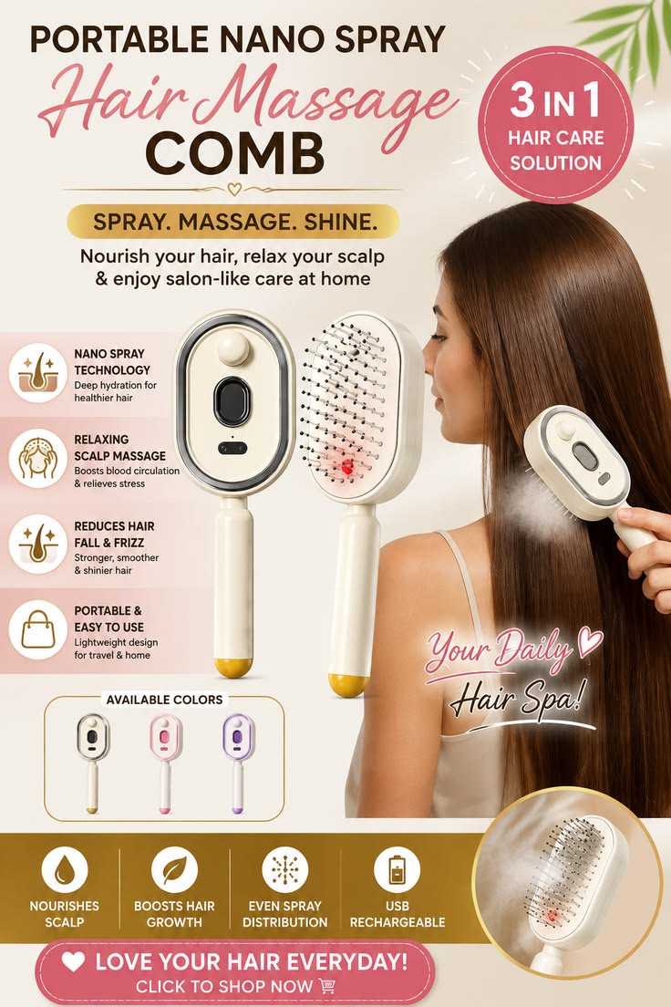 Electric Spray Retractable Air Cushion Comb